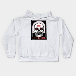 Gothcore Aesthetic Love Death Hearts & Skull Goth Valentine Kids Hoodie